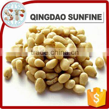 Raw & roasted organic organic pine nuts in shell