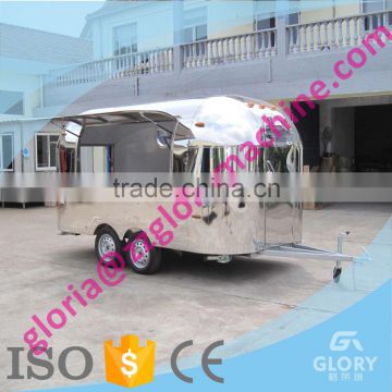 New design 4m full stainless steel tricycle food cart/ food cart trailer/chinese food truck