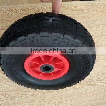 Hot Sale Durable Red Plastic Rim 10"x3.50-4 PU Wheel photo-2