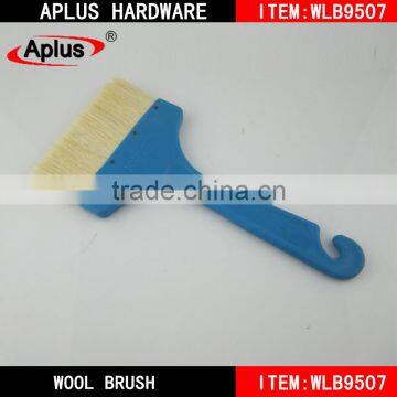 wool flat brush in plastic handle