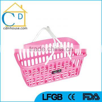 Plastic Laundry Basket With Folding Handles Storage Washing Bin