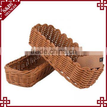 Home or Restaurant Tableware Using Eco-friendly Plastic Rattan Bread Basket Kitchen Cutlery Tray Basket photo-2