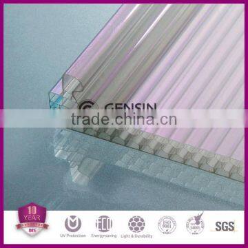 8/10/12mm U-lock PC material polycarbonate honeycomb hollow sheets 600mm