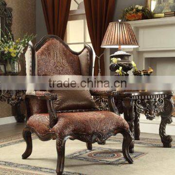 2017 Fancy Top Grain Genuine Leather Living Room Furniture Sofa Set/Spanish Style Hand Carved Living Room Sofa (MOQ=1 Set) photo-3
