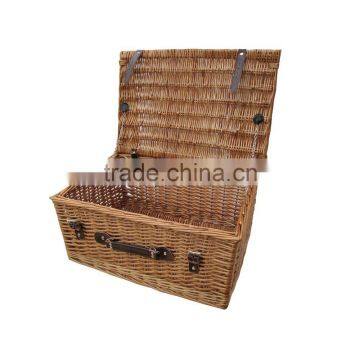 wholesale rectangular wicker hamper basket, empty willow basket with handle