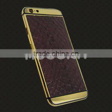 For Iphone6 Leather Gold Plated Housing, Gold Housing With Groove Stick Leather Housing for Iphone6 photo-3