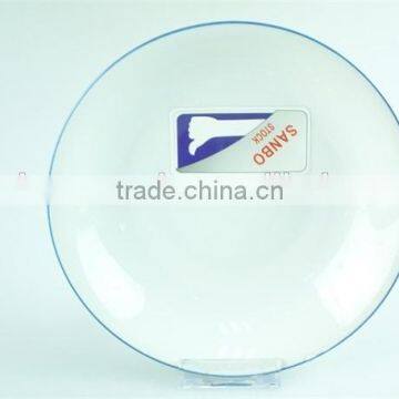 5pcs White Porcelain Dinner Set With Green Rim Stock,dinnerware Sets photo-4