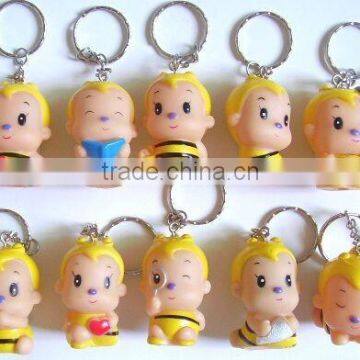 oem cute doll plastic keychain bulk keychains factory cheap custom 3d keychains