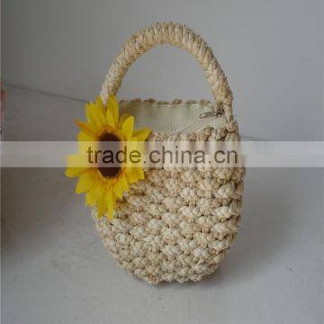 Gifts & Decor Handle Woven Corn Husk Baske