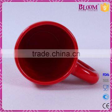 Olive Branch Design Red Glazed Ceramic Coffee Mug photo-5