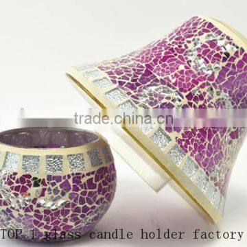 Purple Mosaic Candle Holder Cheap Wedding Decor photo-2