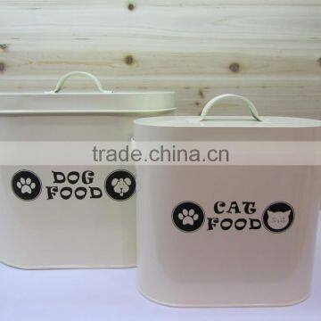 Metal Pet Food Container/galvanized Dog Food Storage Bin/household Canister With Spoon photo-3