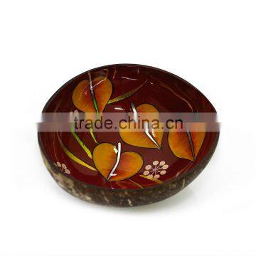 Coconut Shell Bowls With Beautiful Panted Inside, Handmade Lacquer Coconut Bowl, 100% Made in Vietnam photo-2