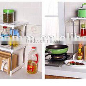 Kitchen Telescopic Plastic Sink Storage Shelf Rack/stainless Steel Kitchen Storage Rack photo-3