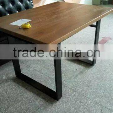 Rustic dining room tables, American retro style metal wood dining table