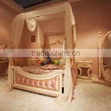 French Style Princess Pink & Ivory Vanish Classic & Unique Kids Bedroom Furniture Dubai for Girls - BF07-70038 photo-2