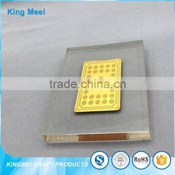 China Factory Cheap Acrylic Desk Acrylic Paperweight Golden Acrylic photo-3
