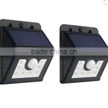 Solar outdoor lighting 8led can do customized logo with Three Intelligent Modes