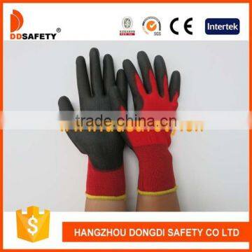 DDSAFETY Wholesale Cheap 13 Gauge Red Nylon Liner PU Gloves