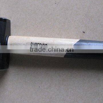 American type stoning hammer with wooden handle