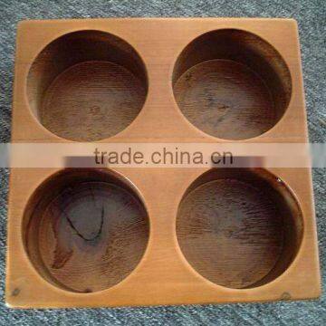 wooden glasses holder