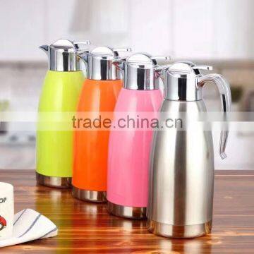 2 Liter Stainless Steel Double Walled Thermal Coffee Serving Carafe / Vacuum Insulated Hot Water Kettle