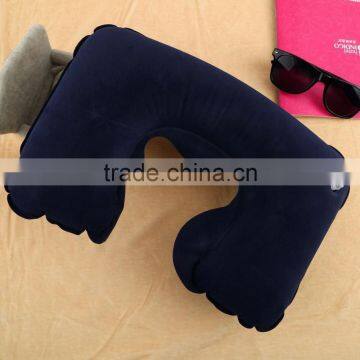 Portable Folding Travel Air Pillow Inflatable U Shape Neck Blow Up Cushion PVC Flocking Outdoor Office Plane Hotel Hot photo-3