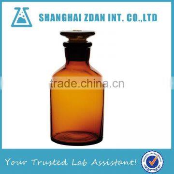 Narrow Mouth Brown Glass Reagent Bottles With Ground-in Glass Stopper For Lab