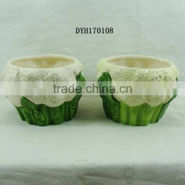 Cute Vegetable Shape Dolomite Ceramic Flower Pot for Home and Garden Decorative photo-3