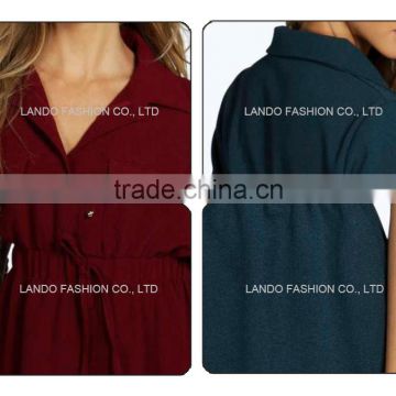 new arrival one piece knitted simple colorful dress shirt designs for women