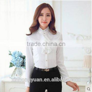 Custom Fashion Cotton Sarees Lady Blouses Designs for Hotel/bank Women photo-2