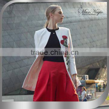 Maxnegio new embroidery winter women knee length coat