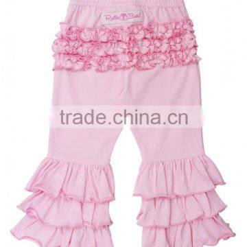 Wholesale cotton short shorts baby clothes children's boutique pink ruffle children's shorts