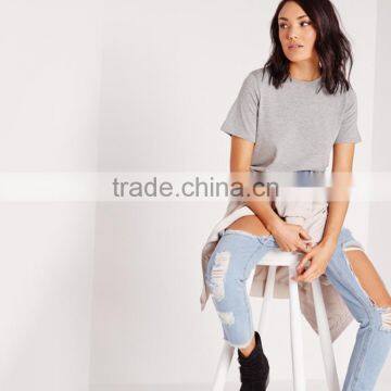 Woman Knit Plain T Shirt Blank Custom Dri Fit Import Blank t Shirts photo-4