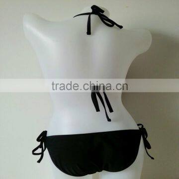 Lady Solid Black Tassels Swimwear One Piece photo-4