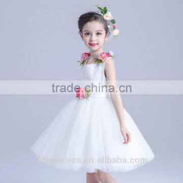 New Model Girl Dress Gauze Princess Dress Sleeveless Flowers Child White Angel Dress photo-4