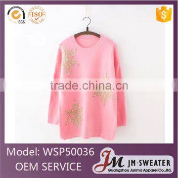 Simple Design Acrylic Long Sleeve White Women Christmas Sweater Wholesaler photo-2