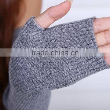 2016 New Design Elbow Length Winter Fingerless 100% Cashmere Gloves Wholesale Knitting Pattern photo-6