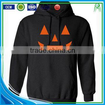 High quality orange and black 100% polyester custom Halloween printing t shirt and hoodies