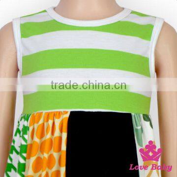 2017 Spring Western Boutique Clothing Ruffle Sleeveless Green Lucky Clover Pattern Printed St. Patricks Day Children Outfits photo-3