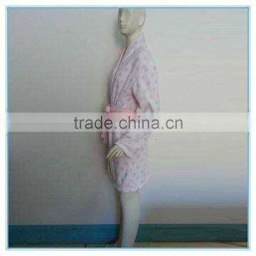 Flannel Bath Robes Soft Coral Fleece Terry Dot Printing Bathrobes, Fluffy Bathrobe, Lady's Gown Dresses Polyester Pajamas photo-5
