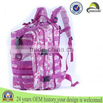 Outdoor adventure couple camo backpack/pink hiking hunting backpack