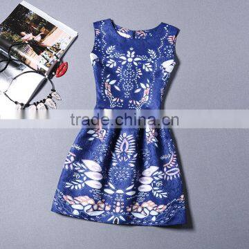 Women Fashion Retro Summer Floral Print Cocktail Party Dress photo-3
