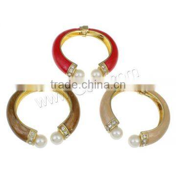 Glass Pearl Zinc Alloy Children Bangle Kids Plastic Bracelet Jewelry Bracelet photo-2