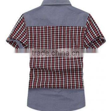 2014 New Model Casual Shirt for Men Plaid Short Sleeve Shirts photo-2