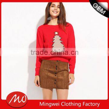 high quality hand knit women plus size clothing christmas jumpers sweater for wholesale