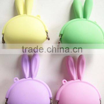 Rabbit silicone coin purse for wholesale popular designs rubber TPR silicone wallet