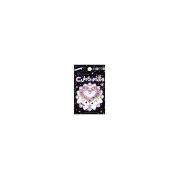 Custom Glitter Stickers with Non - toxic ink printing on glu for laptop decoration