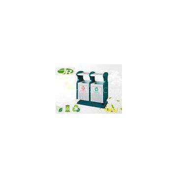 Double Square Park Steel Waste Bin Ashtray Rectangular For Playground