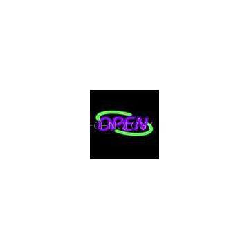 acrylic / metal frame Deco Business Neon Signs , Open Neon Sign Hanging hardware